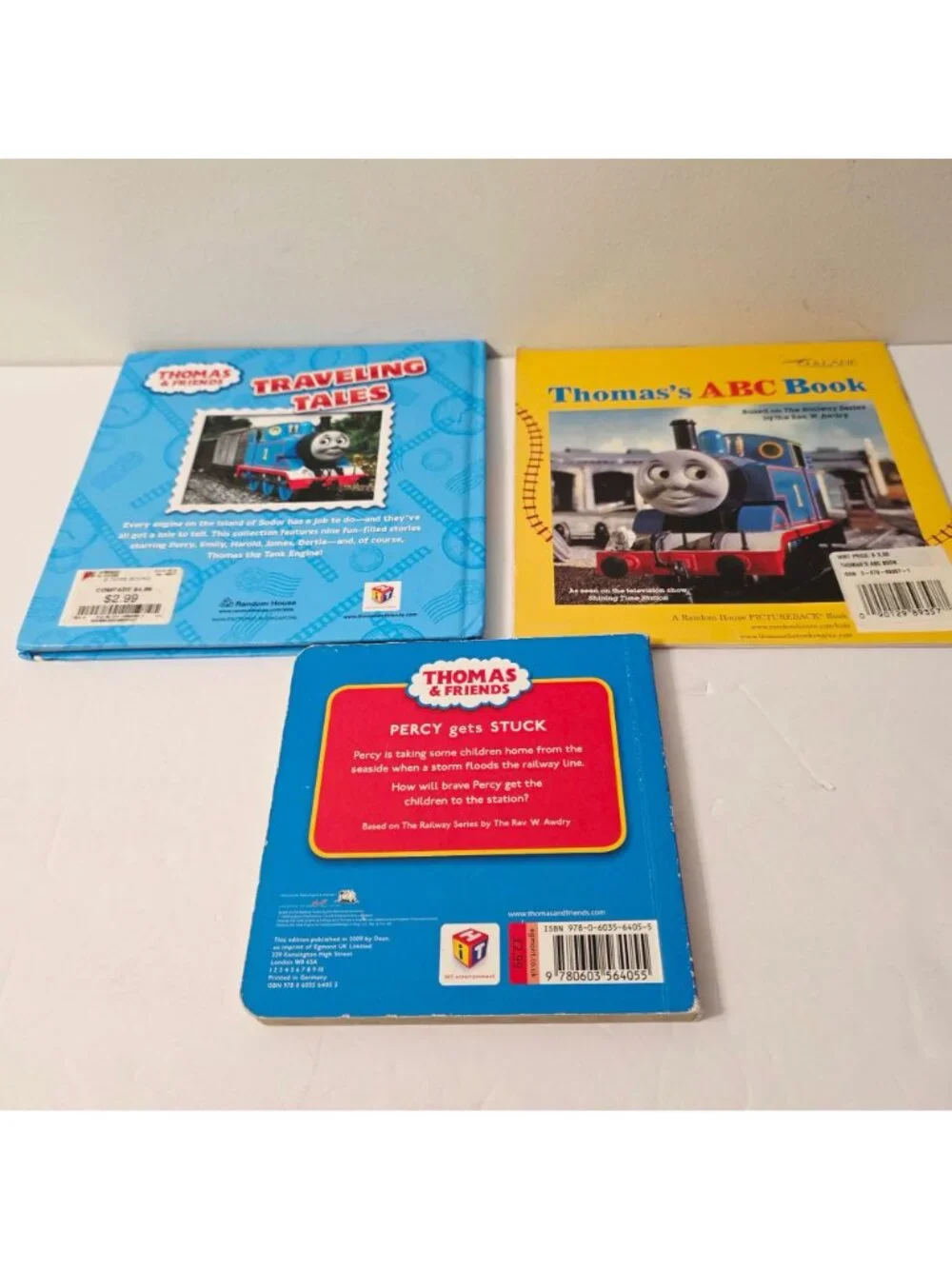 3 Vtg Mix Thomas the Train Board Paperback Books Percy Traveling Tales ABC